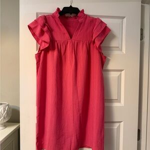 Vibrant Pink Ruffled Dress